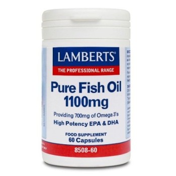 Lamberts Pure Fish Oil 1100mg Συμπλήρωμα Ιχθυελαίων για Καρδιά, Αρθρώσεις, Δέρμα & Εγκέφαλο, 60 κάψουλες