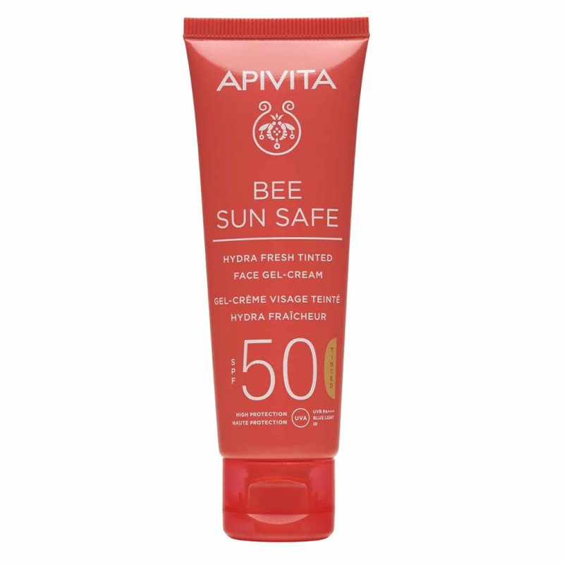 Apivita Bee Sun Safe Hydra Fresh Tinted Face Gel Cream SPF50, Ενυδατική Κρέμα Τζελ Προσώπου με Χρώμα SPF50 50ml