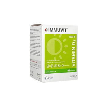 Leriva Immuvit Vitamin D3 1200iu, 60 κάψουλες
