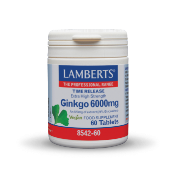 Lamberts Ginkgo Biloba Extract 6000mg, 60 ταμπλέτες