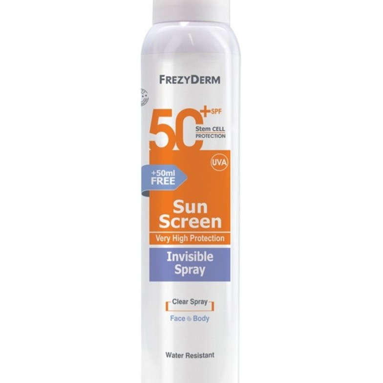 FREZYDERM Sunscreen Invisible Spray SPF 50-Διάφανο Αντηλιακό Σώματος