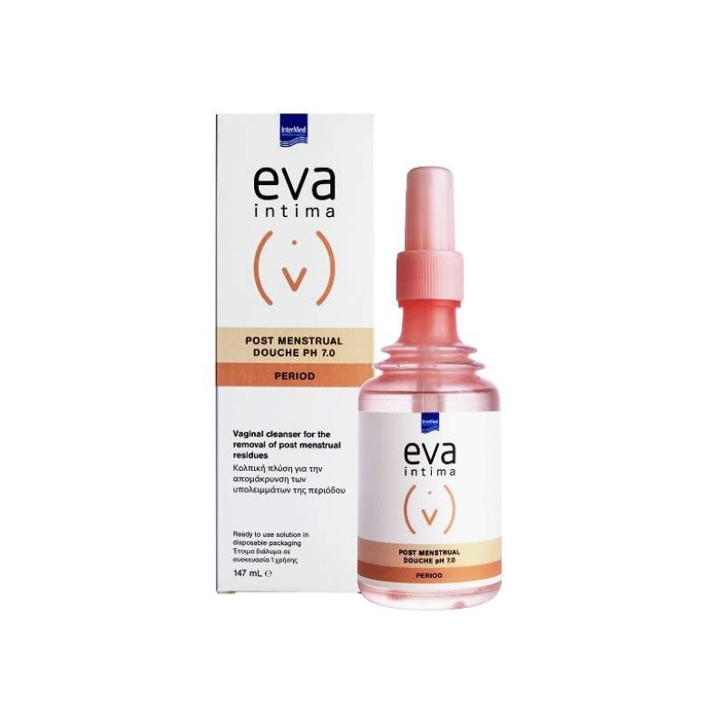 Intermed Eva Intima Post Menstrual Douche pH 7.0 Κολπική Πλύση για την Απομάκρυνση των Υπολειμμάτων της Περιόδου 147ml