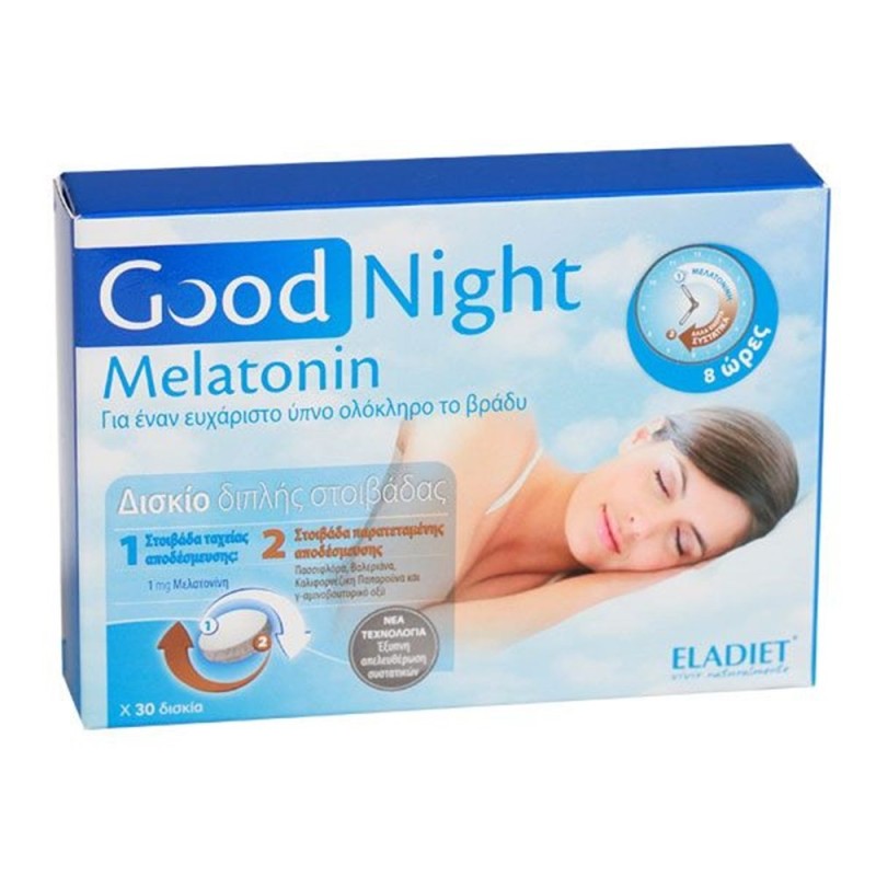 Eladiet Good Night Melatonin, 30 δισκία διπλής στοιβάδας