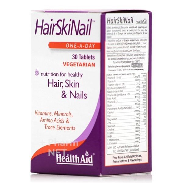 Health Aid Hair Skin Nail Formula, 30 ταμπλέτες