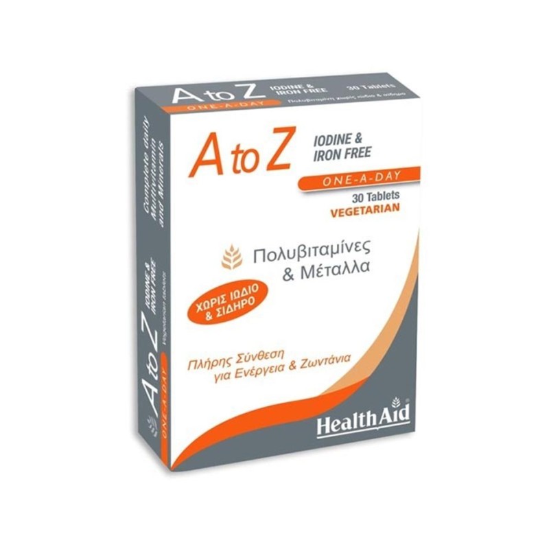 Health Aid Vitamin A To Z & Iodine & Iron Free, 30 ταμπλέτες