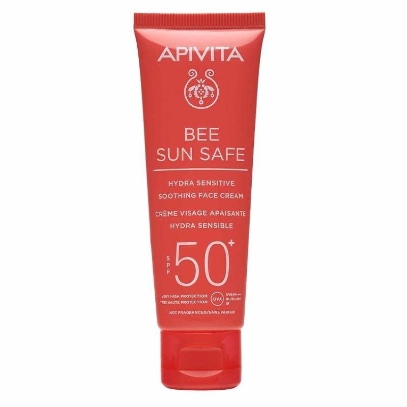 Apivita Bee Sun Safe Καταπραϋντική Κρέμα Προσώπου για Ευαίσθητες Επιδερμίδες SPF50+, 50ml