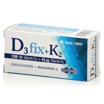 Uni-Pharma D3 Fix 1200iu + K2, 60 Δισκία
