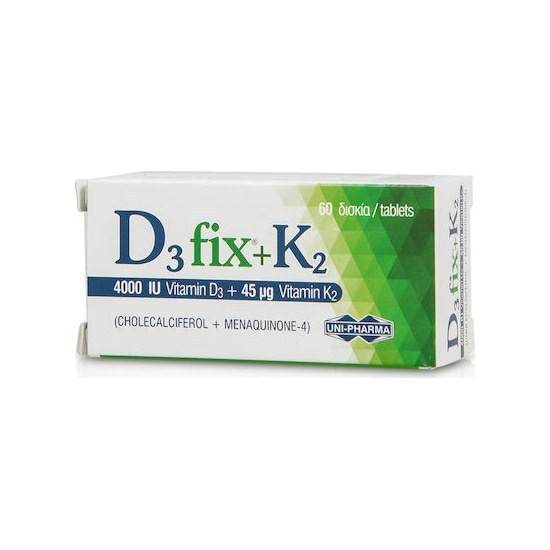 Uni-Pharma D3 Fix 4000iu + K2 45μg, 60 Ταμπλέτες