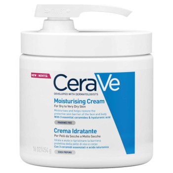 CeraVe Moisturizing Cream, Ενυδατική Κρέμα Προσώπου και Σώματος με Ceramides και Υαλουρονικό Οξύ 454g